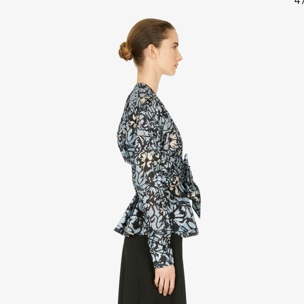 Alaia Blue and Black Patterned Top - Picture 3 of 10